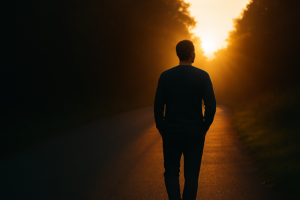 A sunrise breaks through low clouds, casting a warm glow across the sky. Overlaid in white text is the quote: “It’s not just about speaking. It’s about being seen.” —Jeremy, nonspeaking autistic adult. The image evokes clarity, hope, and visibility.